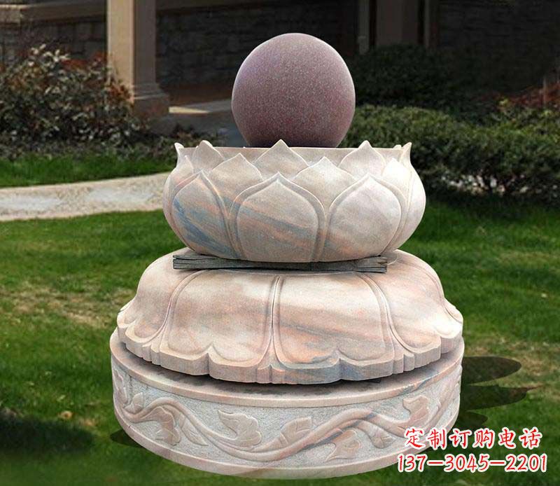 济南石雕小区风水球雕塑