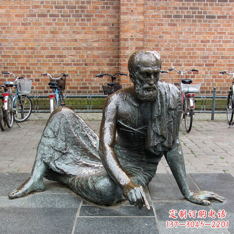 济南世界名人古希腊著名物理学家阿基米德铜雕塑像广场人物雕塑