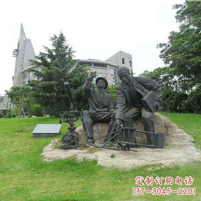 济南世界名人美国著名发明家莱特兄弟公园名人雕塑