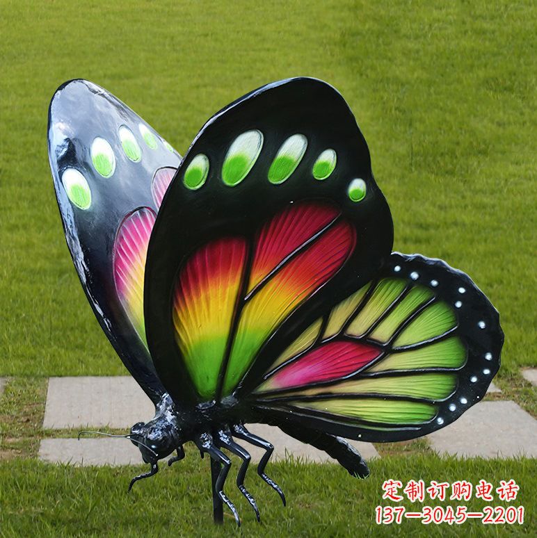 济南树脂仿真蝴蝶草坪动物昆虫雕塑