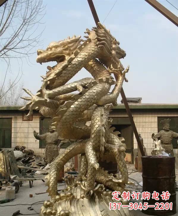 济南双龙铜雕