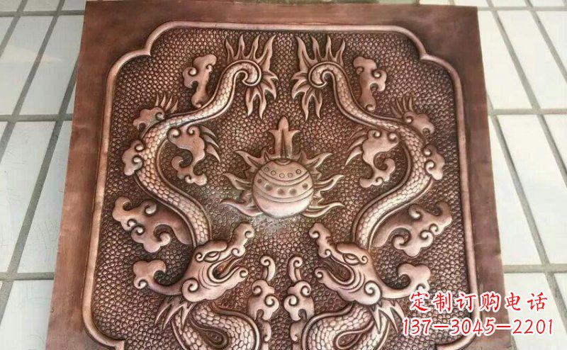 济南双龙戏珠锻铜浮雕 (3)