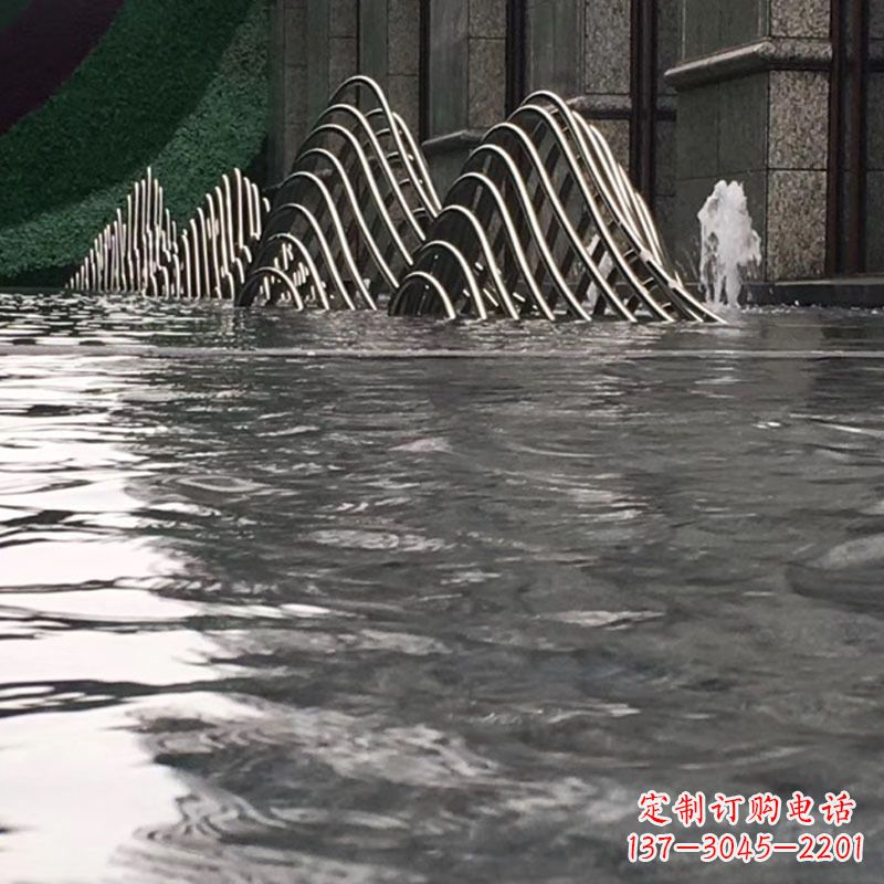 济南水池水景假山不锈钢