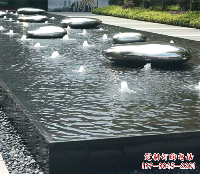 济南水滴水池不锈钢雕塑