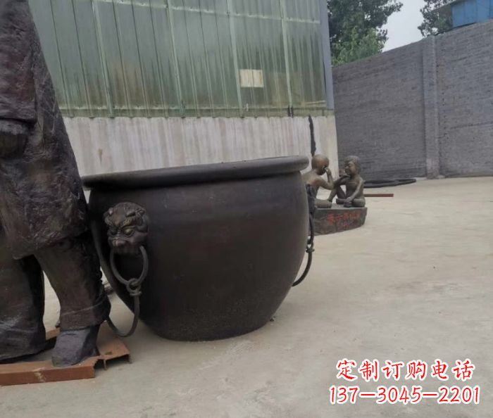 济南水缸铜雕塑 (2)