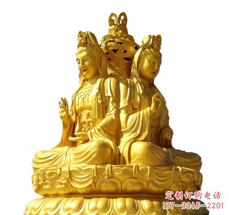 济南四面观音菩萨铜像