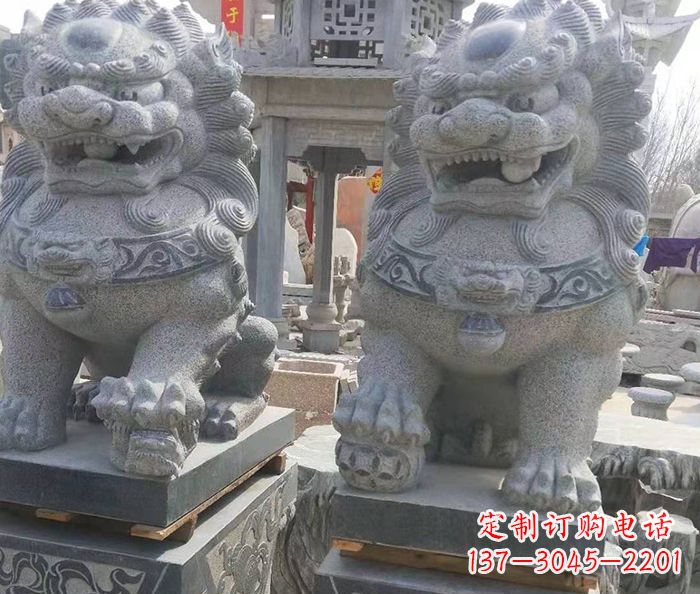 济南寺庙景观仿古石狮子 (3)