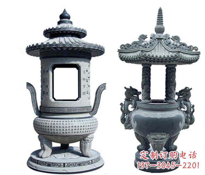 济南寺庙景观仿古香炉石雕
