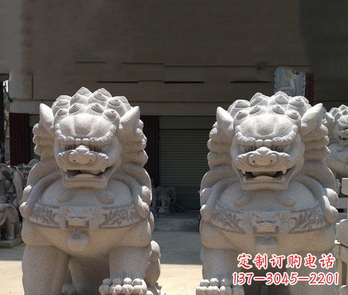 济南寺庙景观仿古镇宅石狮子