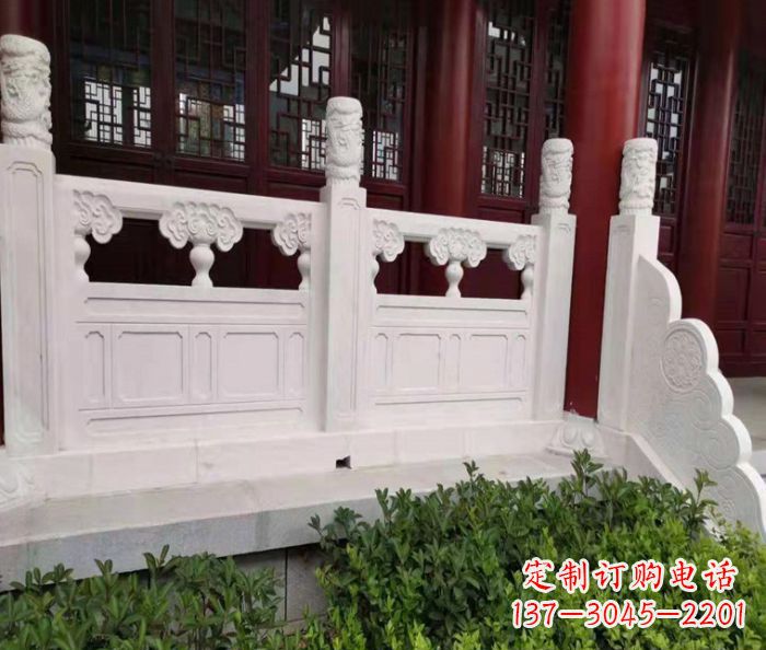 济南寺庙景观汉白玉石浮雕栏板 (3)