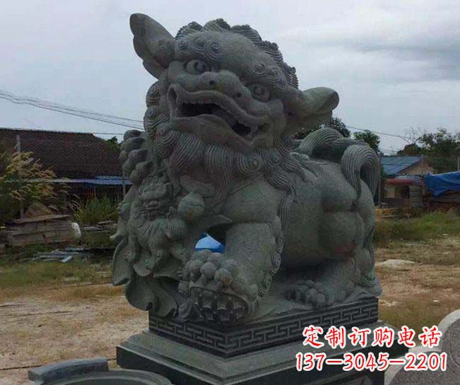 济南寺庙景观南方狮子石雕