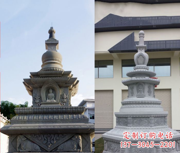 济南寺庙景观舍利塔石雕 (3)