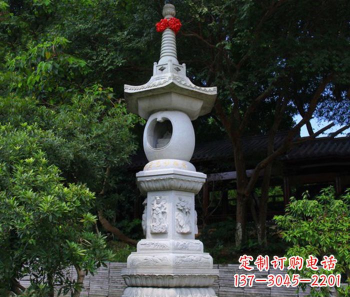 济南寺庙景观舍利塔石雕 (2)