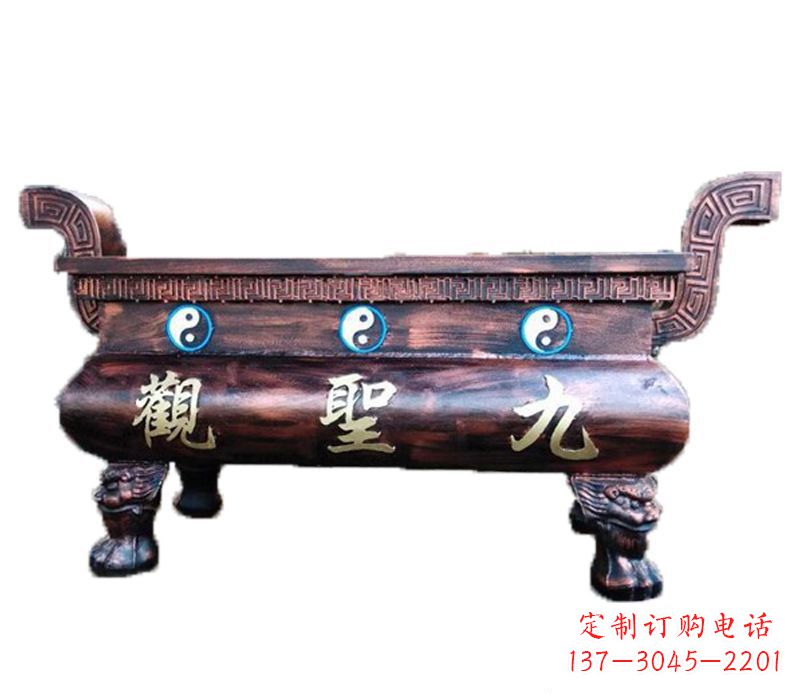 济南寺庙九龙香炉铜雕