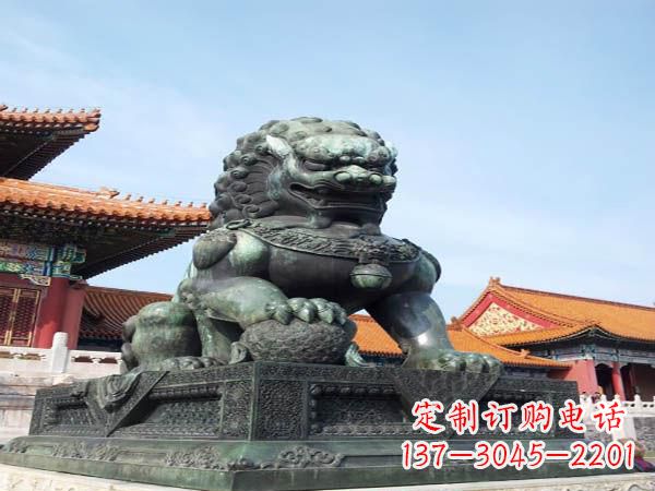 济南寺庙青铜狮子