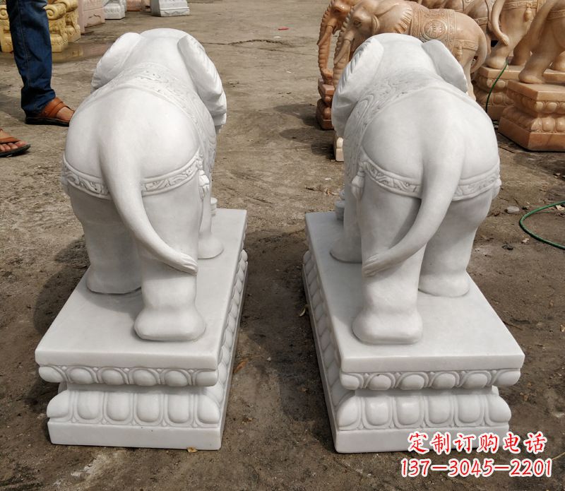 济南寺庙石雕大象