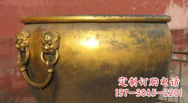 济南寺庙水缸铜雕 (2)