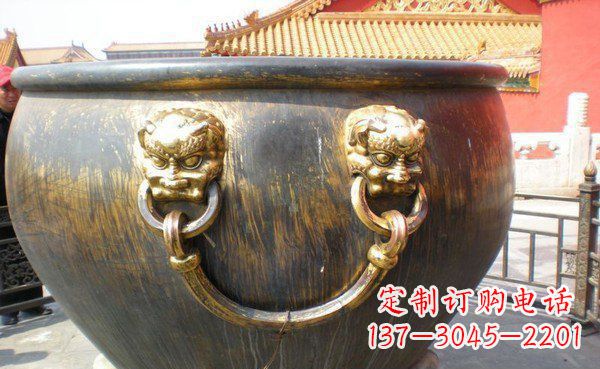 济南寺庙水缸铜雕 (3)