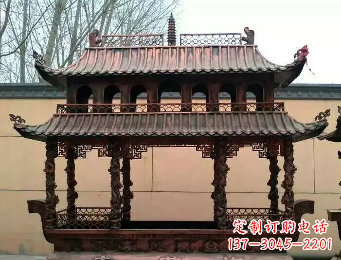济南寺庙香炉铜雕 (3)