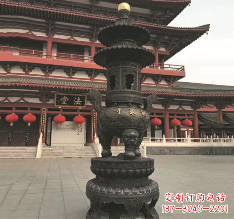 济南寺庙香炉铜雕222