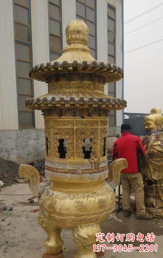 济南寺庙香炉铜雕塑