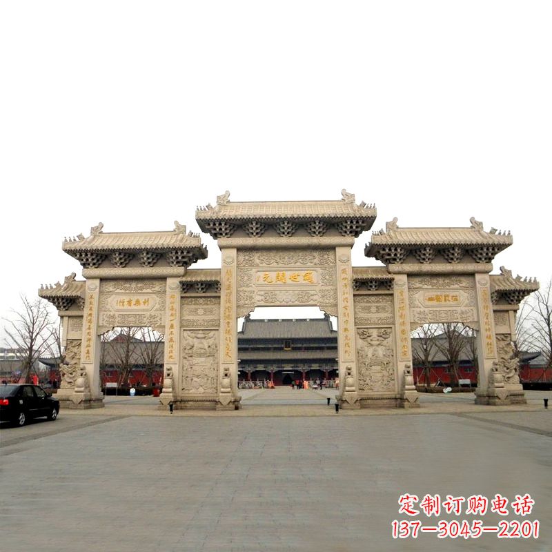 济南寺院景区石雕牌坊
