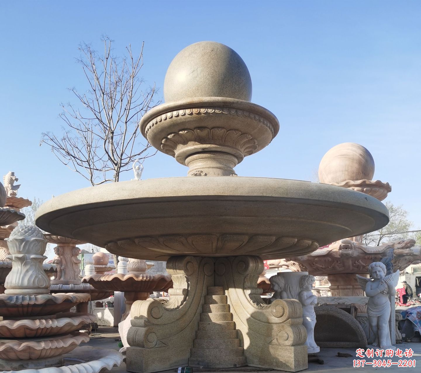 济南松香玉大理石风水球