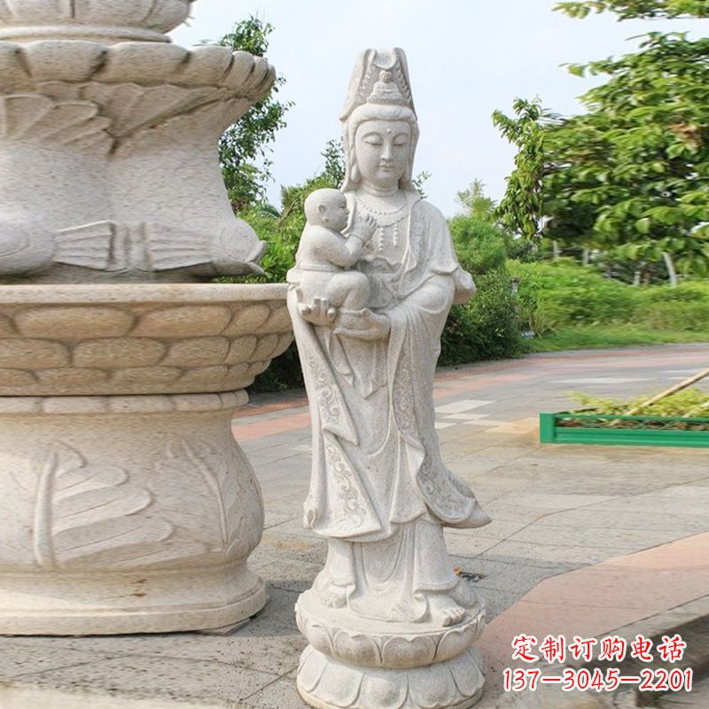 济南送子观音汉白玉石雕