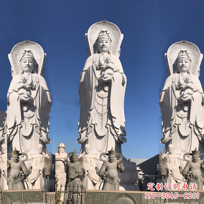 济南送子观音大型石雕塑