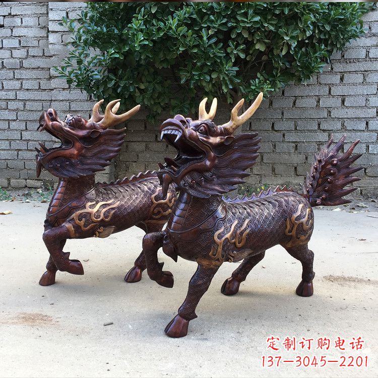 济南送子麒麟铜雕塑