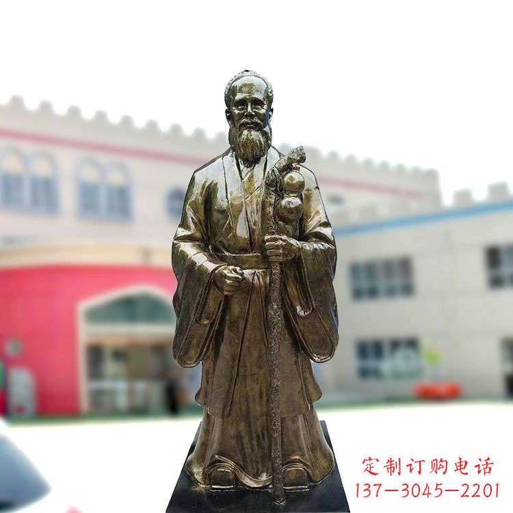 济南孙思邈仿铜玻璃钢雕塑-医院著名医学人物雕像