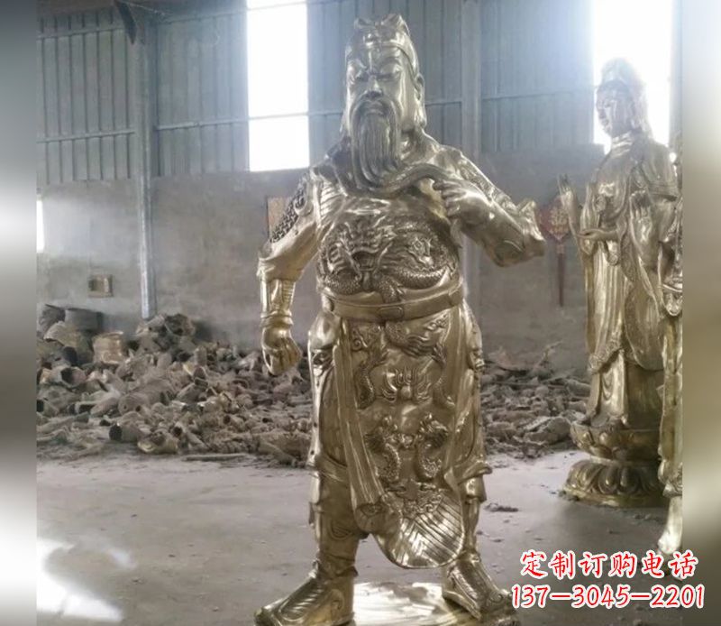济南提刀关公武财神铜雕