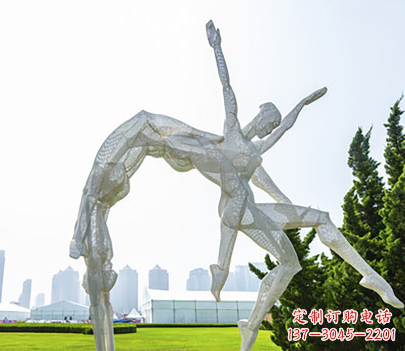 济南体操运动员不锈钢雕塑