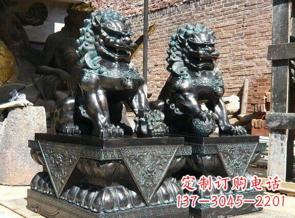 济南天安门狮子铜雕塑