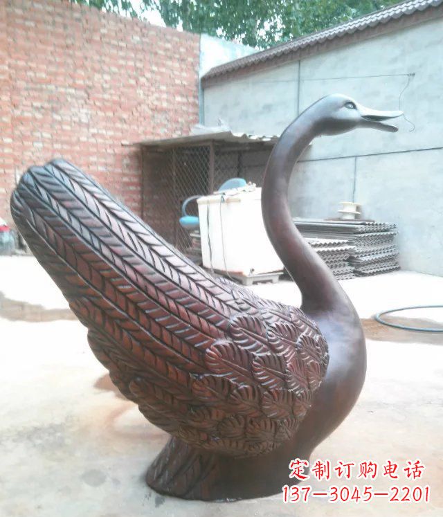 济南天鹅公园天王动物铜雕
