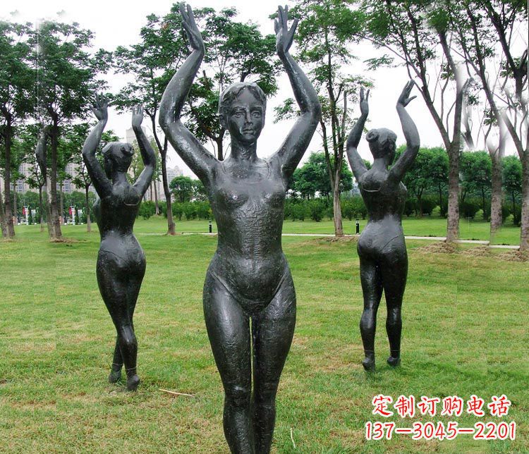 济南跳芭蕾舞的女孩铜雕