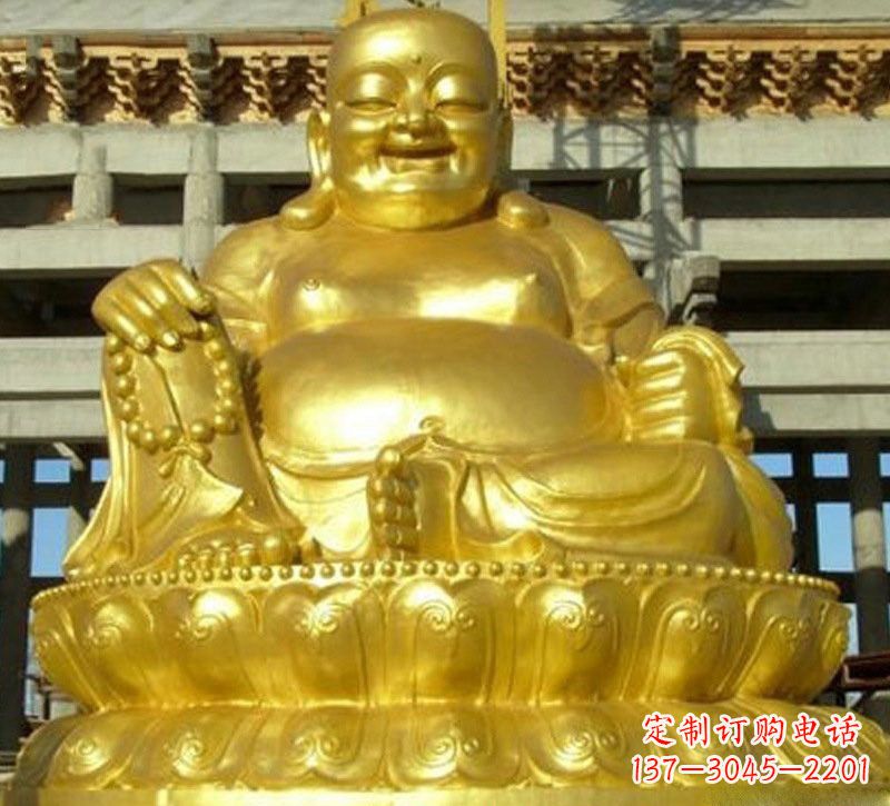 济南贴金弥勒佛铜雕