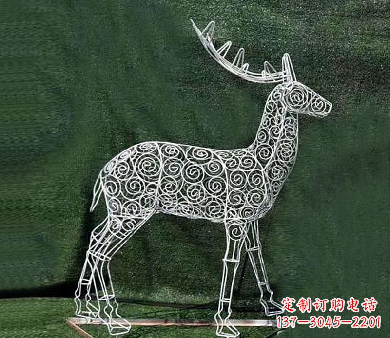 济南铁艺不锈钢镂空梅花鹿雕塑