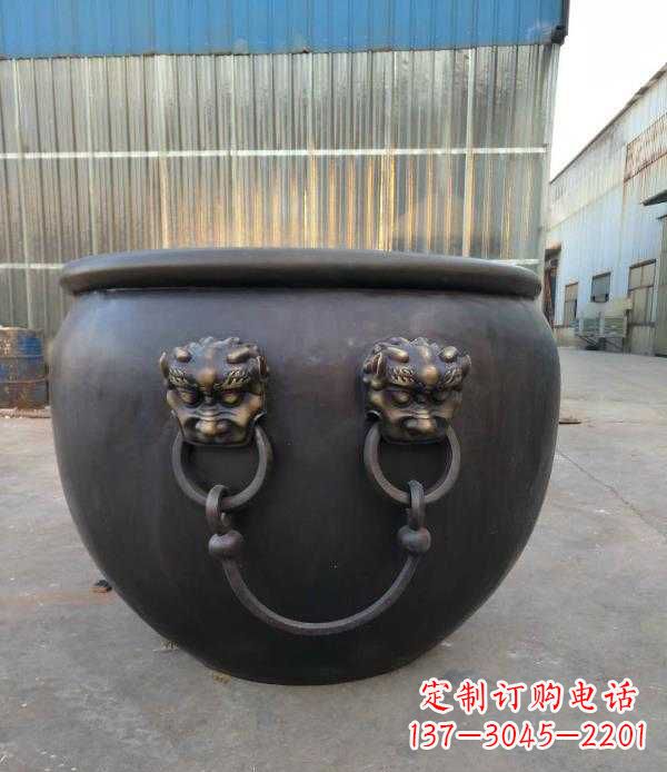 济南庭院水缸铜雕