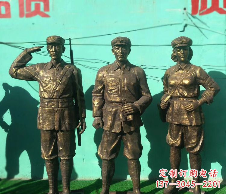 济南铜雕八路军战士雕塑