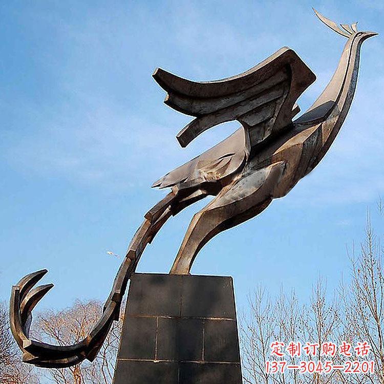济南铜雕百鸟之王凤凰景观雕塑