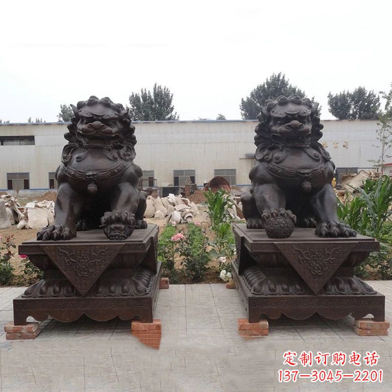 济南铜雕北京狮子