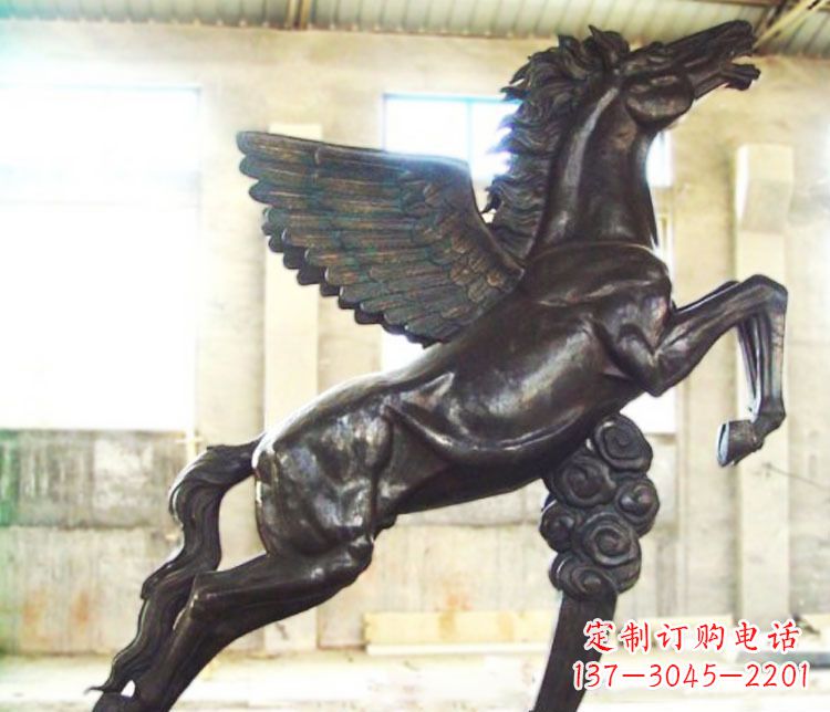 济南铜雕奔跑飞马雕塑