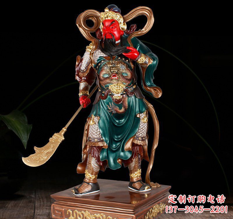 济南铜雕彩绘关公