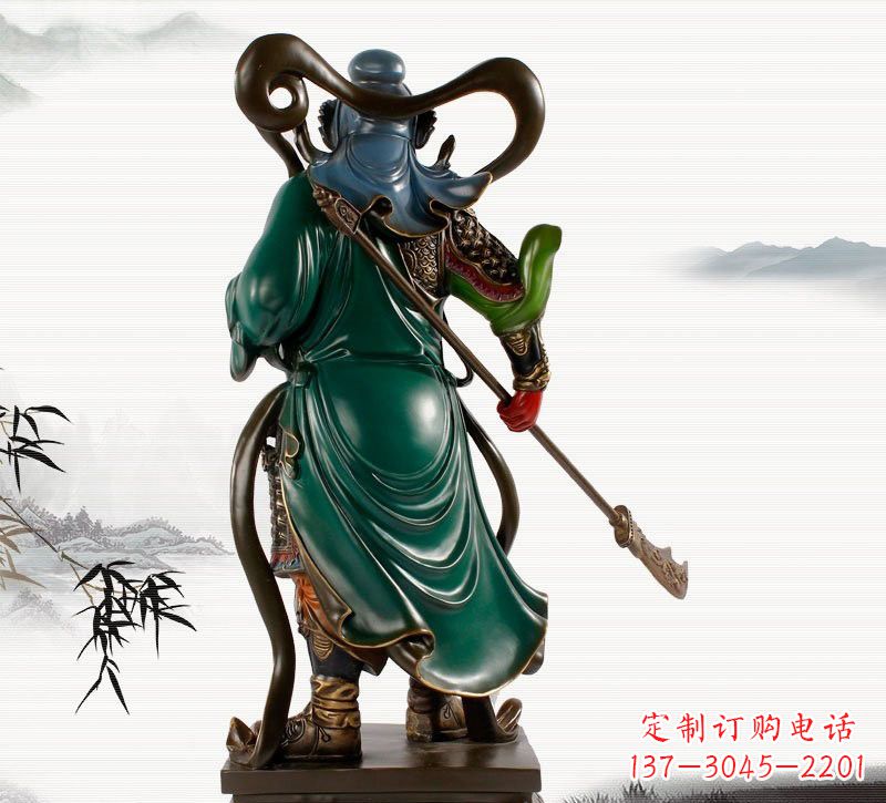 济南铜雕彩绘武财神关公