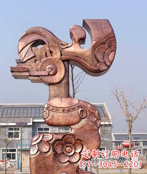 济南铜雕抽象皮影戏人物