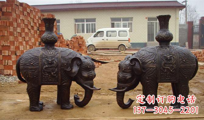 济南铜雕大象公园动物雕塑