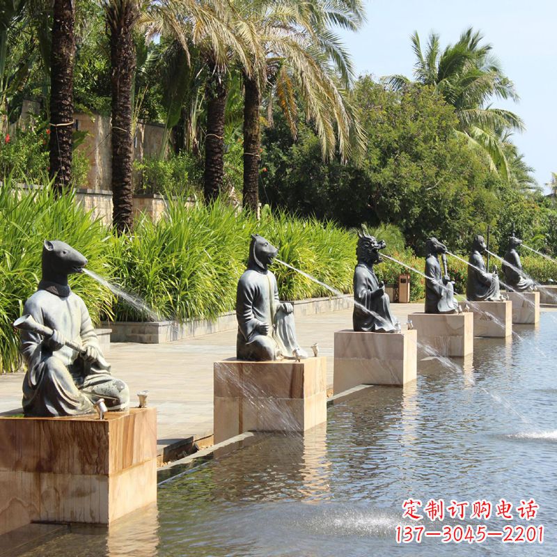 济南铜雕动物喷泉景观雕塑