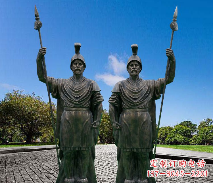 济南铜雕古罗马战士人物