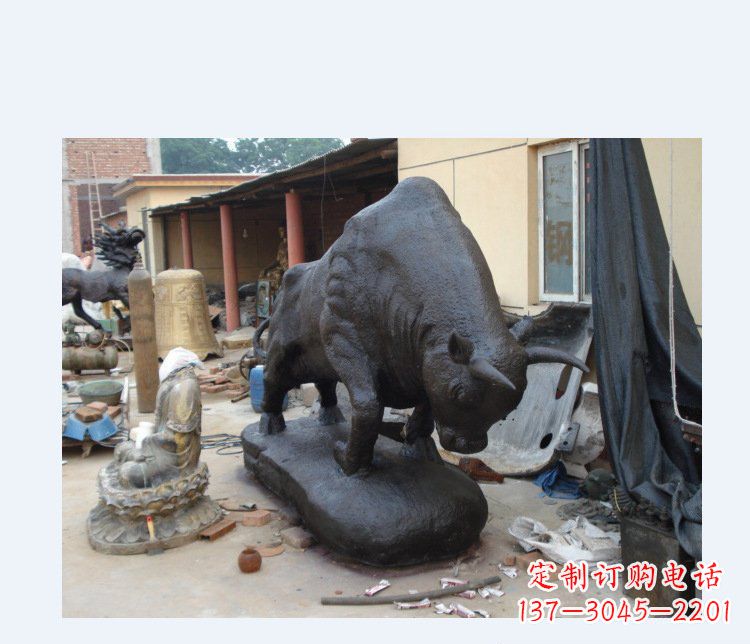 济南铜雕广场水牛动物雕塑